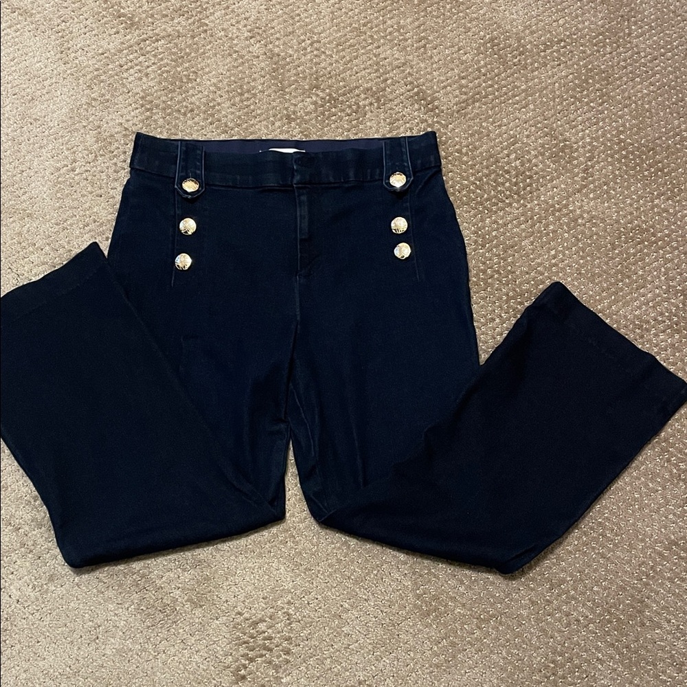 LILLY PULITZER PARRISH HIGH RISE CROP FLARE COSMIC WASH JEANS 14